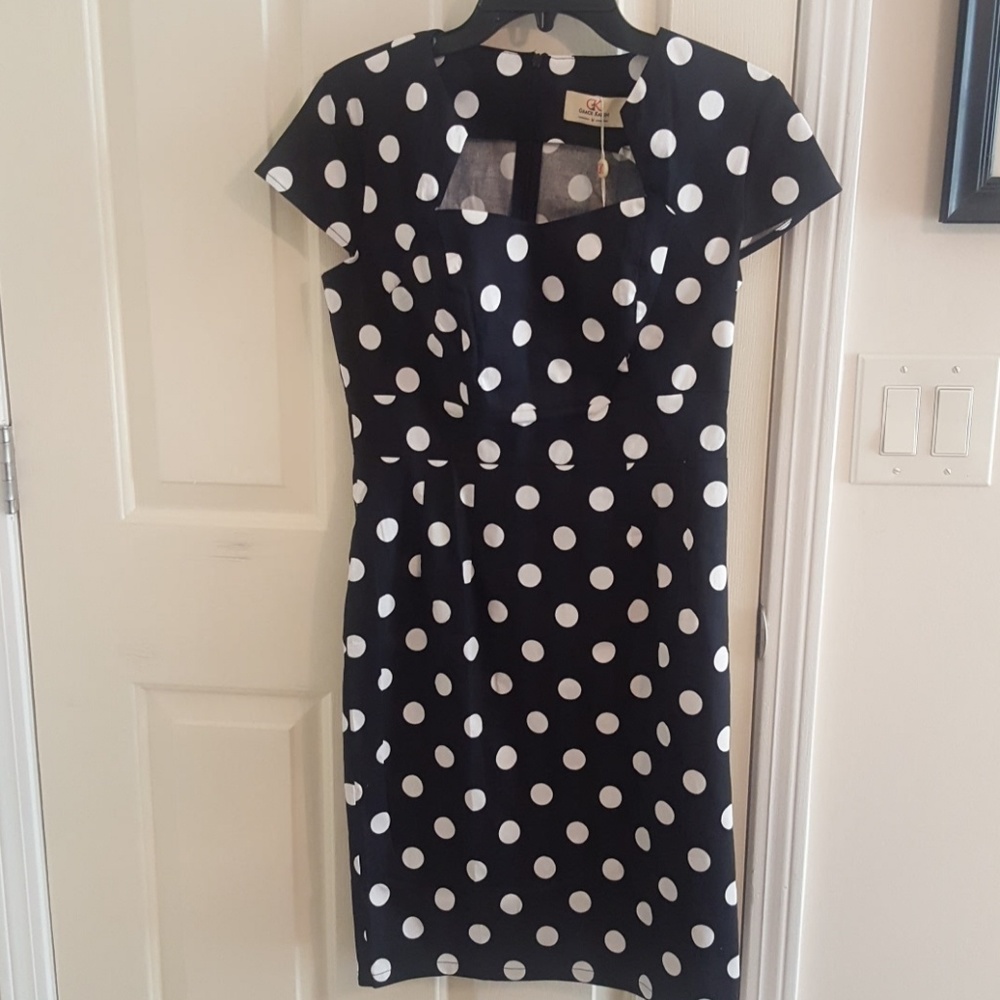 Black and white polka dot dress. NWT